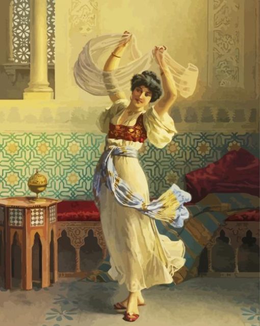 Oriental Woman Dancing paint by numbers