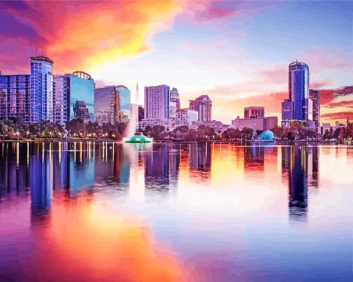 Orlando Florida At Sunset paint by numbers