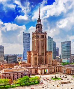 Palace of Culture and Science Warsaw paint by numbers