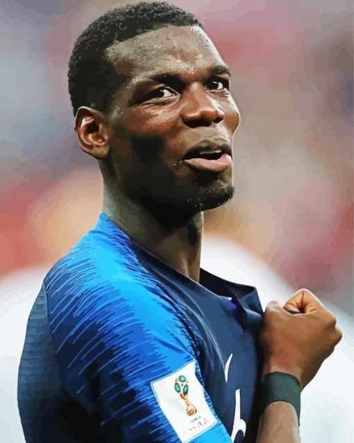 Paul Pogba In Blue Tshirt Paint By Number