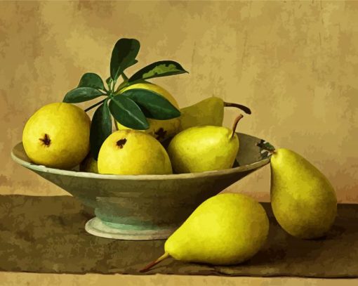 Pears in a Bowl paint by numbers