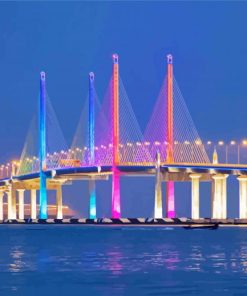 Penang Bridge Malaysia paint by numbers
