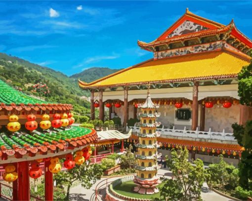 Penang Kek Lok Si Temple Malaysia paint by numbers