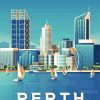 Perth Australia Poster paint by numbers