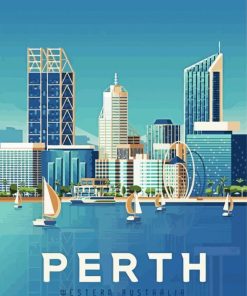 Perth Australia Poster paint by numbers
