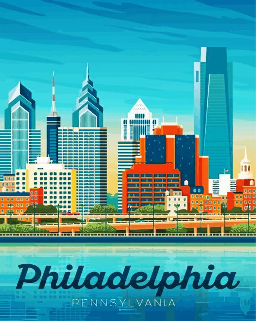 Philadelphia City Poster Paint By Number