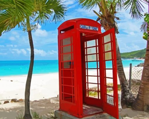 Phone Booth In The Antigua Paint By Number