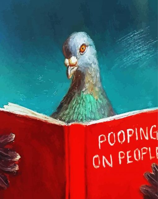 Pigeon Reading Book Paint By Number