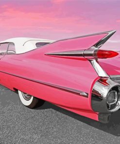 Pink Cadilac Car paint by numbers