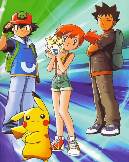Ash Misty And Brock Paint By Number