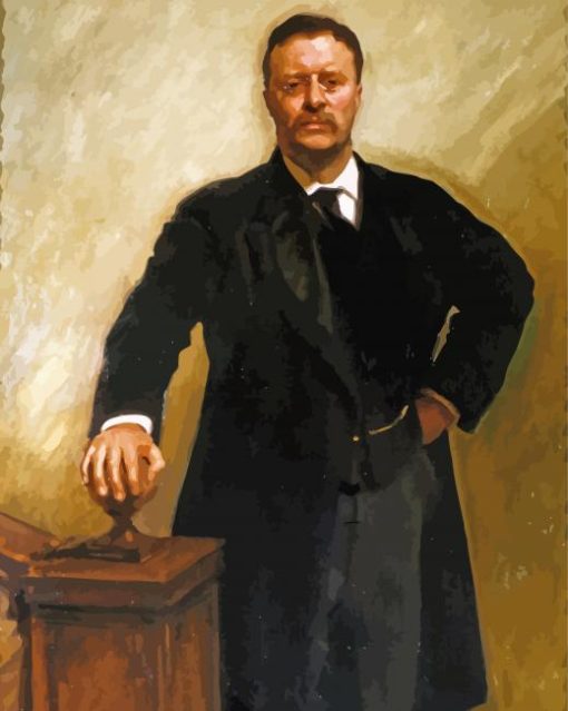 Portrait of Theodore Roosevelt by John Singer Sargent paint by numbers