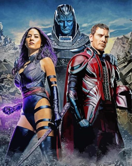 Psylocke And X Men Apocalypse Characters Paint By Number