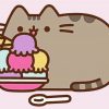 Pusheen Cat Eating Ice Cream paint by numbers