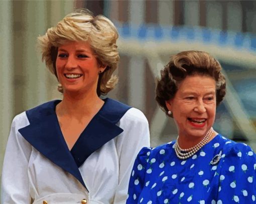 Queen Elizabeth And Princess Diana Paint By Number