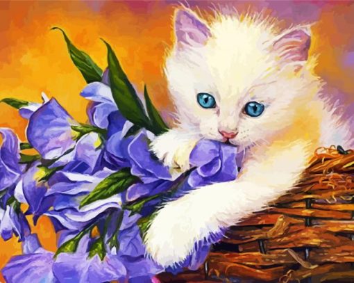 Ragdoll Cat And Flowers Paint By Number