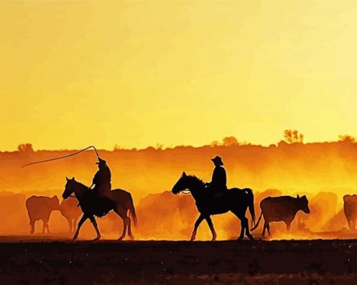 Ranching Silhouette paint by numbers