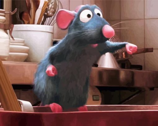 Rat Remy Ratatouille paint by numbers