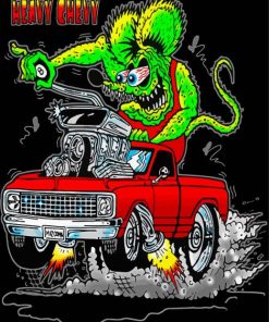 Rat Fink Heavy Chevy paint by numbers