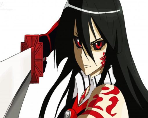 Red Eyed Akame Ga Kill Paint By Number