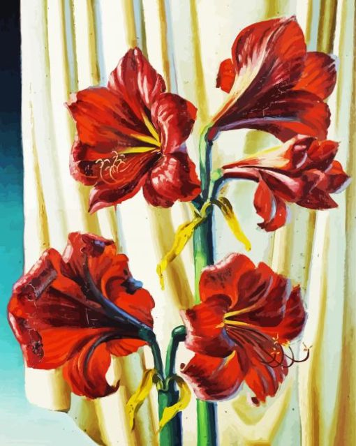 Red Lilies By Vladimir Tretchikoff Paint By Number