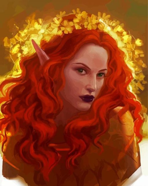 Redhead Elf Woman paint by numbers