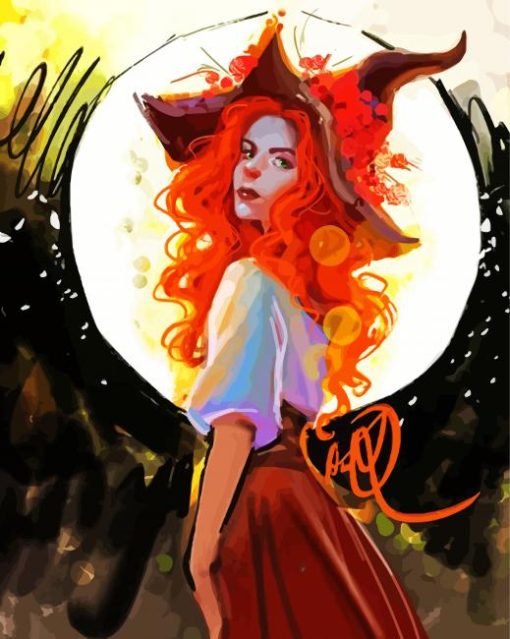 Redhead Witch paint by numbers