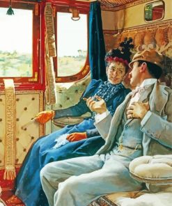 Retro Couple On Carriage paint by numbers