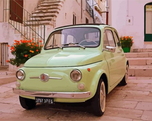 Retro Fiat Car paint by numbers