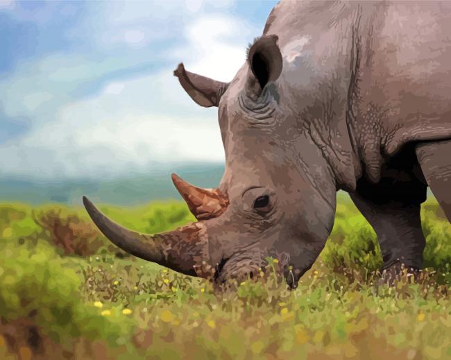 Rhinoceros paint by numbers
