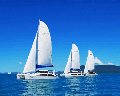 Sailing Catamarans paint by numbers