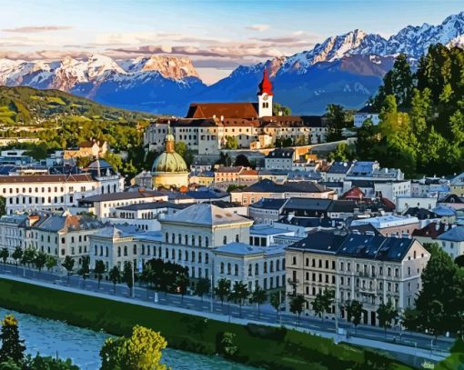 Salzburg Austria paint by numbers
