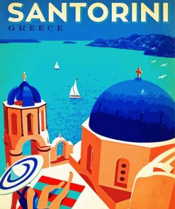 Santorini Greece Poster paint by numbers
