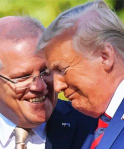 Scott Morrison with Trump paint by numbers