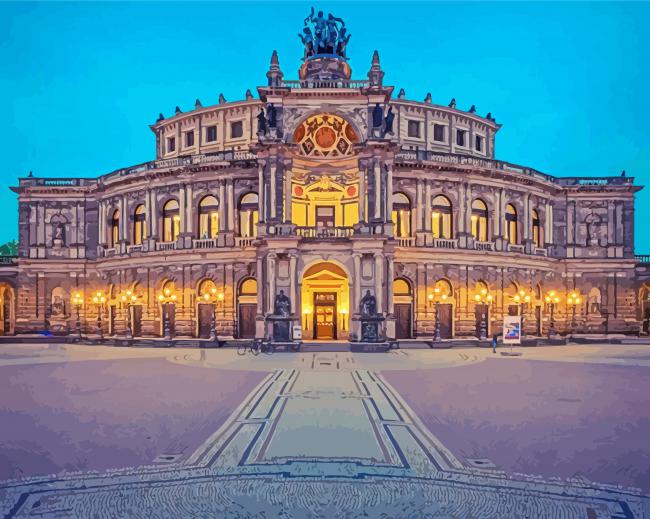 Semperoper Dresden Opera House Paint By Number