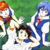 Shinji With Asuka And Rei paint by numbers