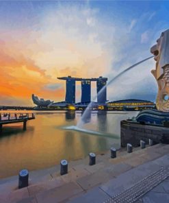Singapore Merlion Park paint by numbers