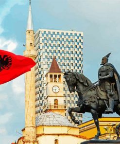 Skanderbeg Statue Tirana paint by numbers