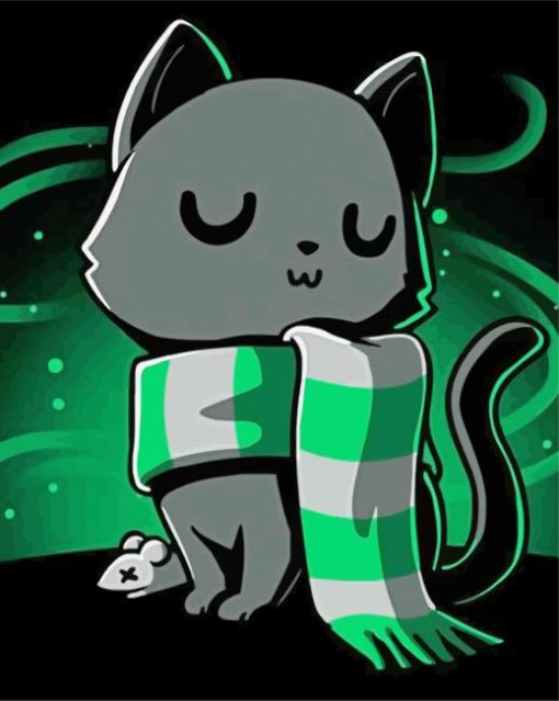 Slytherin Kitty paint by numbers
