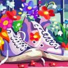 Sneakers and Flowers paint by numbers