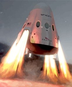 Space X Spaceship Paint By Number