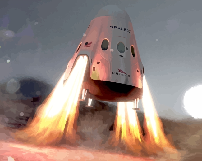 Space X Spaceship Paint By Number