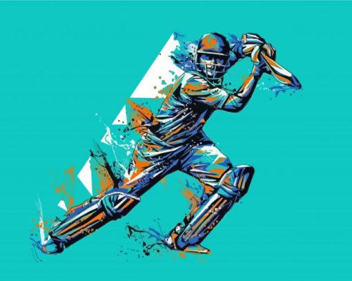 Splash Cricket Player paint by numbers