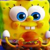 Spongebob Eating Burger Paint By Number