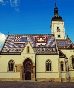 St Marks Church Zagreb paint by numbers
