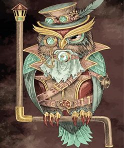 Steampunk Owl Bird Paint By Number