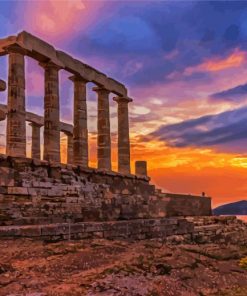 Sunset at Parthenon paint by numbers
