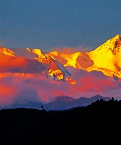 Sunset in Annapurna paint by numbers