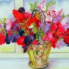 Sweetpea In Vase Paint By Number