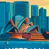 Sydney Australia Poster paint by numbers