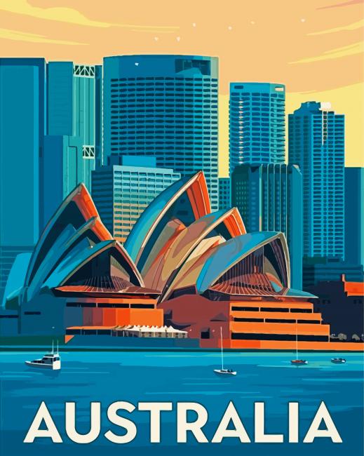 Sydney Australia Poster paint by numbers